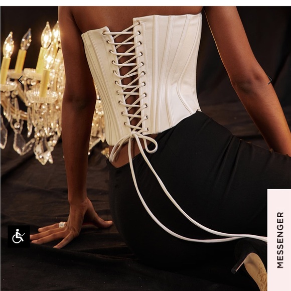 House of CB Ivory silk vintage corset top - Picture 3 of 7